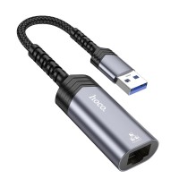  Adapteris Hoco UA26 USB-A to RJ45 (1000 Mbps) grey 